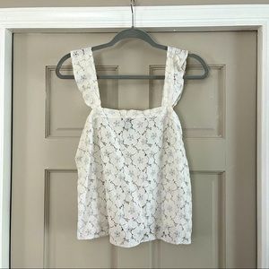 H&M white eyelet top